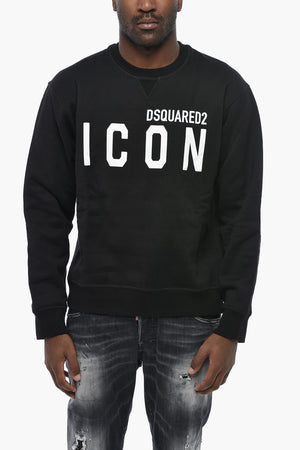 ICON Cotton Fleece Crewneck Sweatshirt with Contrast Print