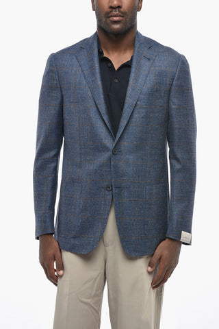 Halbfutter-Blazer GATE mit Windowpane-Muster