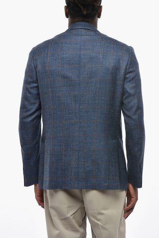 Halbfutter-Blazer GATE mit Windowpane-Muster