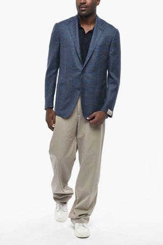 Halbfutter-Blazer GATE mit Windowpane-Muster