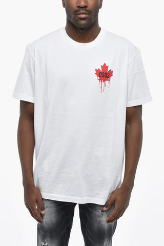 라운드넥 티셔츠 COOL FIT 순면 Horror Maple Leaf 프린트