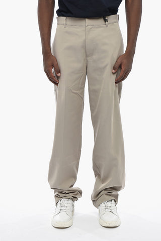 PARLEY Solid Cotton-Blend Trousers with Belt Loops