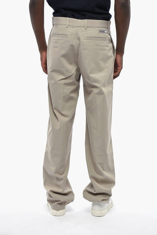 PARLEY Solid Cotton-Blend Trousers with Belt Loops
