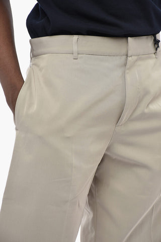 PARLEY Solid Cotton-Blend Trousers with Belt Loops