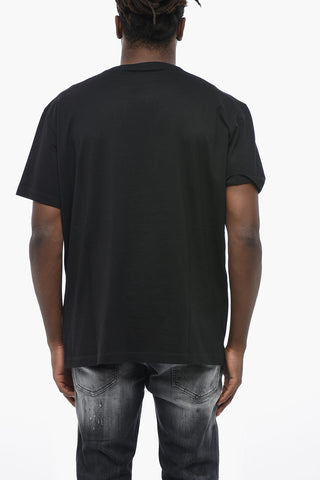 Cotton Crewneck T-Shirt with Front Print