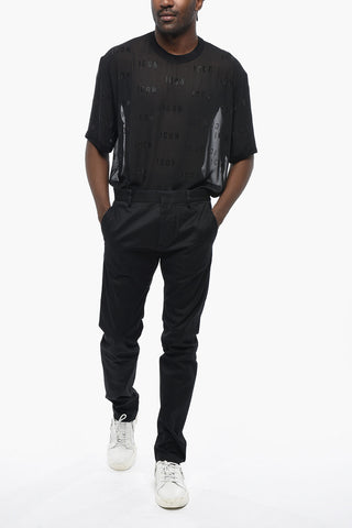 Stretch Cotton Pants COOL GUY With Concealed Button Closure