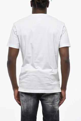 T-Shirt Girocollo COOL FIT in Puro Cotone con Pattern Stampato e Floccato