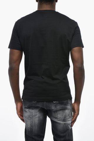 T-shirt Girocollo in Cotone con Logo Frontale