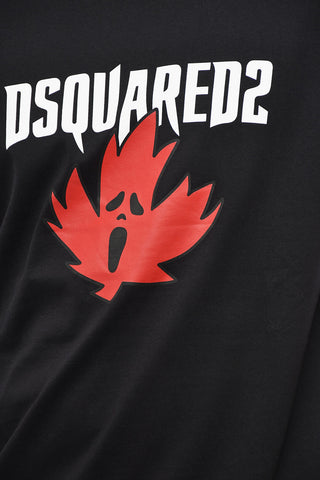 T-shirt Girocollo in Cotone con Logo Frontale
