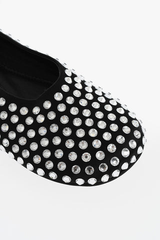 ICON Ballerine in Seta con Gioielli All-Over e Inetrno in Pelle