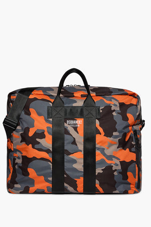 Nylon Duffle Bag with Camouflage Print