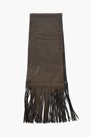 Two-Tone Lambskin Scarf with Fringes