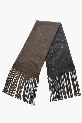 Two-Tone Lambskin Scarf with Fringes