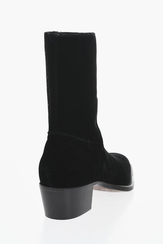 Velour Ankle Boots CITY NIGHTS with Side Zip, 5.5 cm Heel