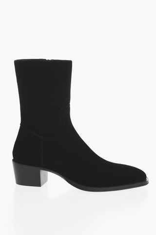 Velour Ankle Boots CITY NIGHTS with Side Zip, 5.5 cm Heel