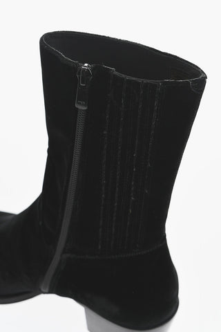 Velour Ankle Boots CITY NIGHTS with Side Zip, 5.5 cm Heel