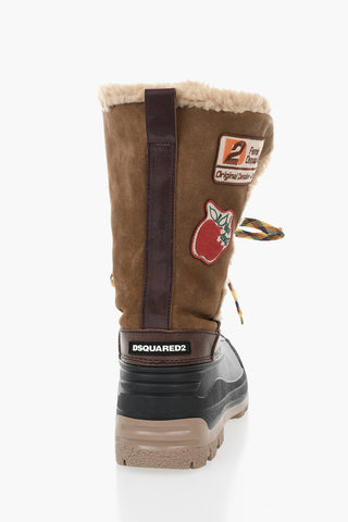 Stivali da Neve WOOD LOVER in Pelle e Suede con Lacci a Contrasto