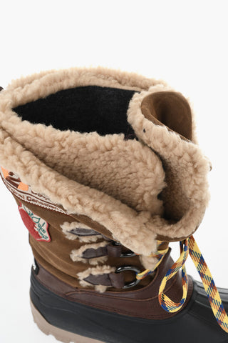 Stivali da Neve WOOD LOVER in Pelle e Suede con Lacci a Contrasto