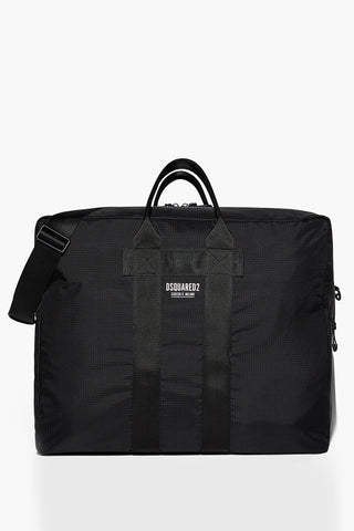 Maxi Borsone da Viaggio in Nylon a Quadri Ripstop
