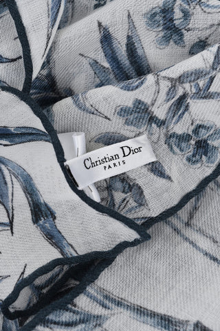 Cashmere Scarf with Botanical Motif