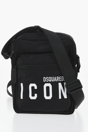 ICON Solid Shoulder Bag with Contrasting Logo