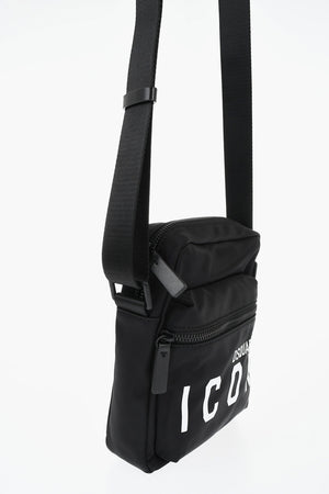 ICON Solid Shoulder Bag with Contrasting Logo