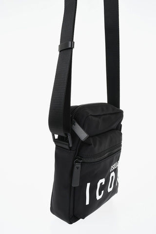 ICON Solid Shoulder Bag with Contrasting Logo