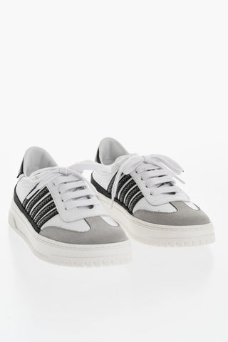 Niedrige Ledersneaker mit Kontrastdetails