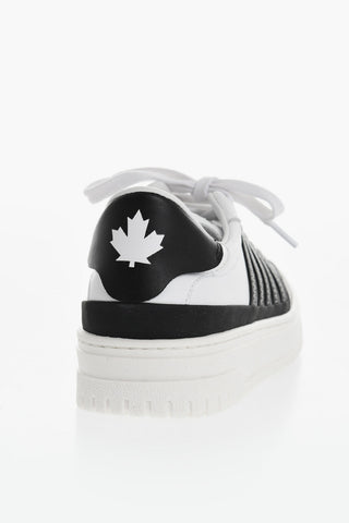 Niedrige Ledersneaker mit Kontrastdetails