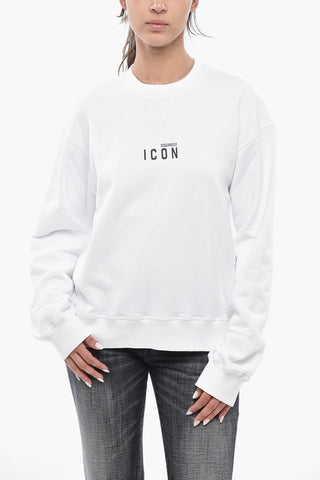 ICON Cotton Fleece Crewneck With Contrasting Logo