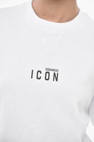 ICON Cotton Fleece Crewneck With Contrasting Logo