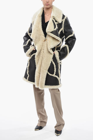 Cappotto in Shearling Effetto Patchwork