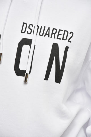 Brushed Cotton Hoodie With Contrasting Logo