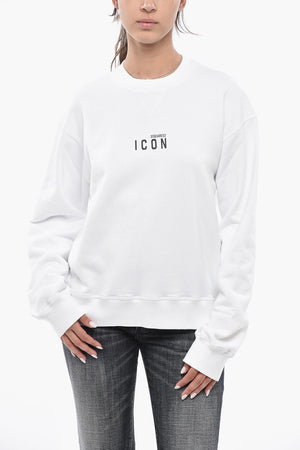 ICON Rundhalspullover Aus Baumwolle Mit Frontlogo-Print