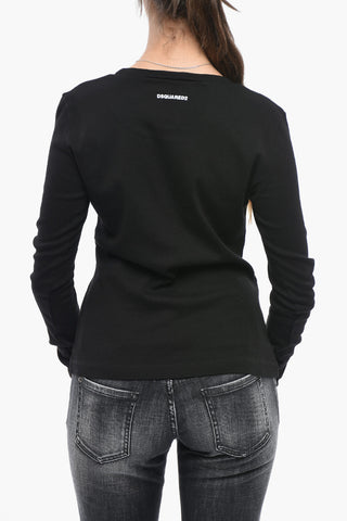 긴팔 라운드넥 티셔츠 MINI FIT 대비 프린트