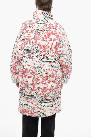 Printed Padded Jacket CELINA With Concealed Button Closure