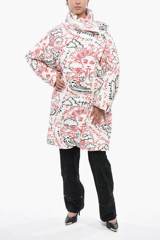 Printed Padded Jacket CELINA With Concealed Button Closure