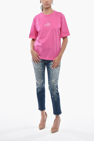 ICON Crew-Neck T-Shirt EASY FIT Cotton Jersey Solid-Color