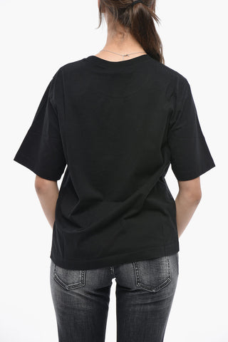 Cotton Crewneck T-T-shirt with Front Logo