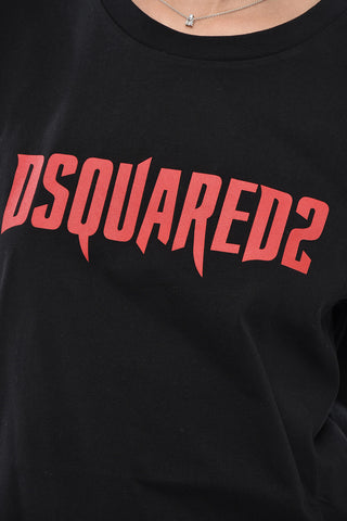 Cotton Crewneck T-T-shirt with Front Logo