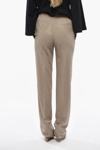 Wool Four-Pocket Trousers with Concealed Closure