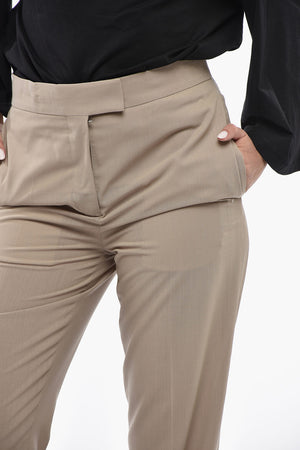 4-Taschen-Hose in Wolle mit verdecktem Verschluss