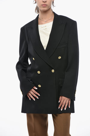 Oversized-Blazer aus Wollmix mit Lanzettenrevers