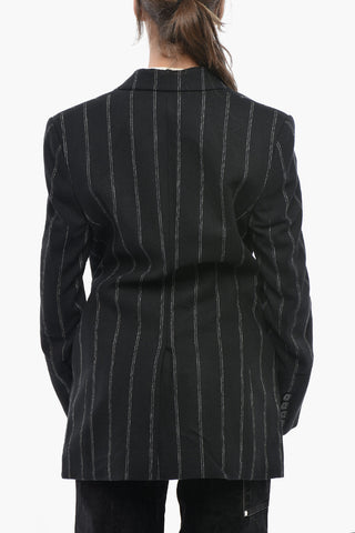 Boyfriend Pinstripe Wool Blazer