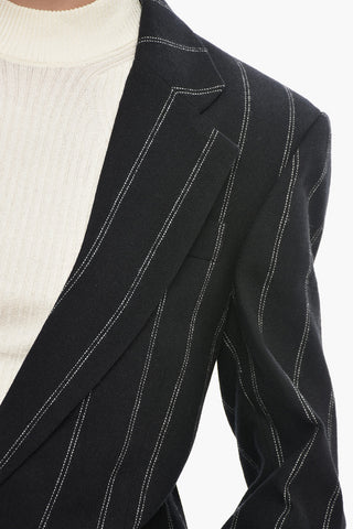 Boyfriend Pinstripe Wool Blazer