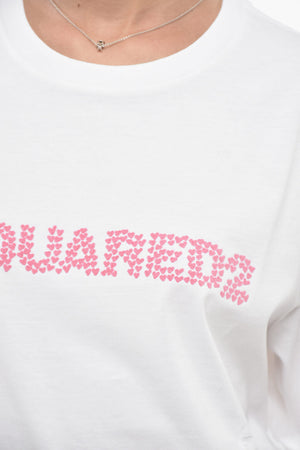 Crew neck T-shirt EASY FIT in Solid Color with Flocked Logo