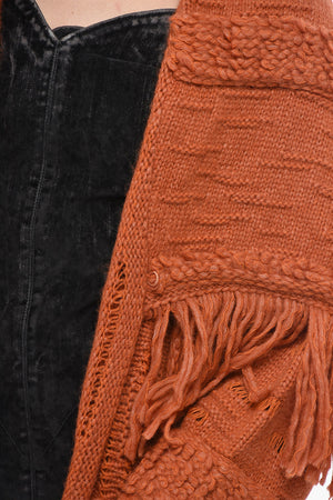Cardigan Open-Front in Misto Alpaca Sfrangiato