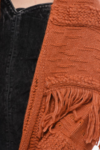 Cardigan Open-Front in Misto Alpaca Sfrangiato
