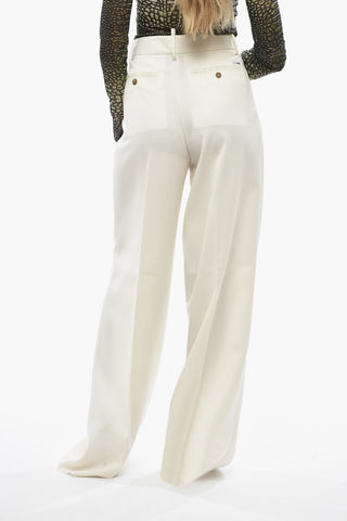 Virgin Wool-Blend 1-Button Dress with Peak Lapel