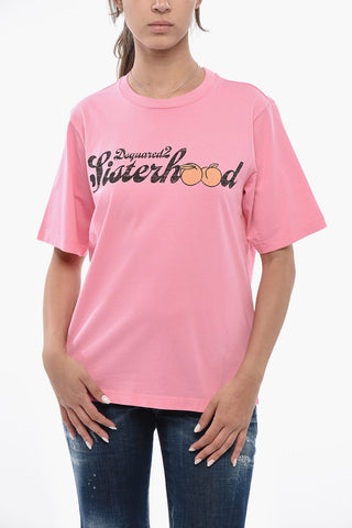 무지 라운드넥 티셔츠 EASY FIT Dsquared Sisterhood 프린트